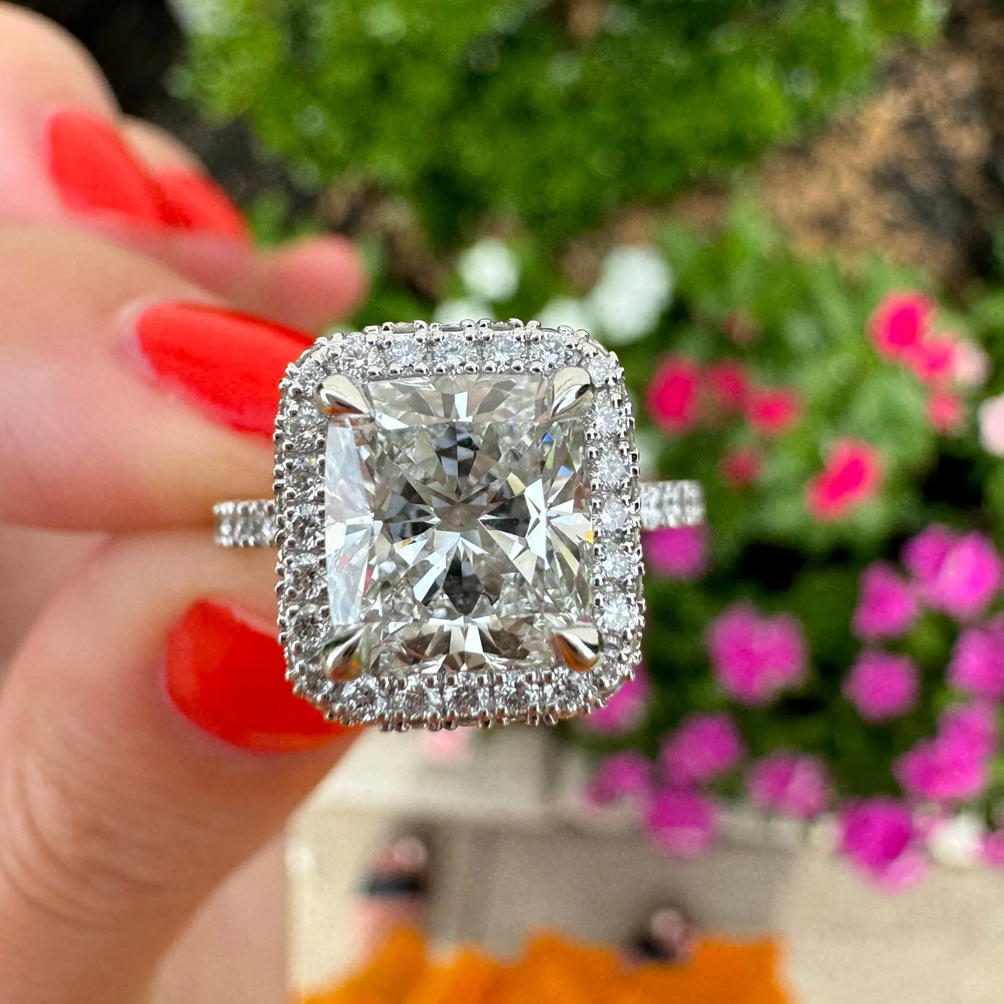 Cushion Diamond Halo Ring