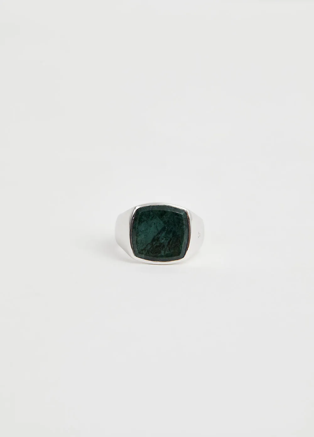 Cushion Green Marble Ring