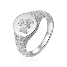 Custom Iced Signet Ring - Pattern