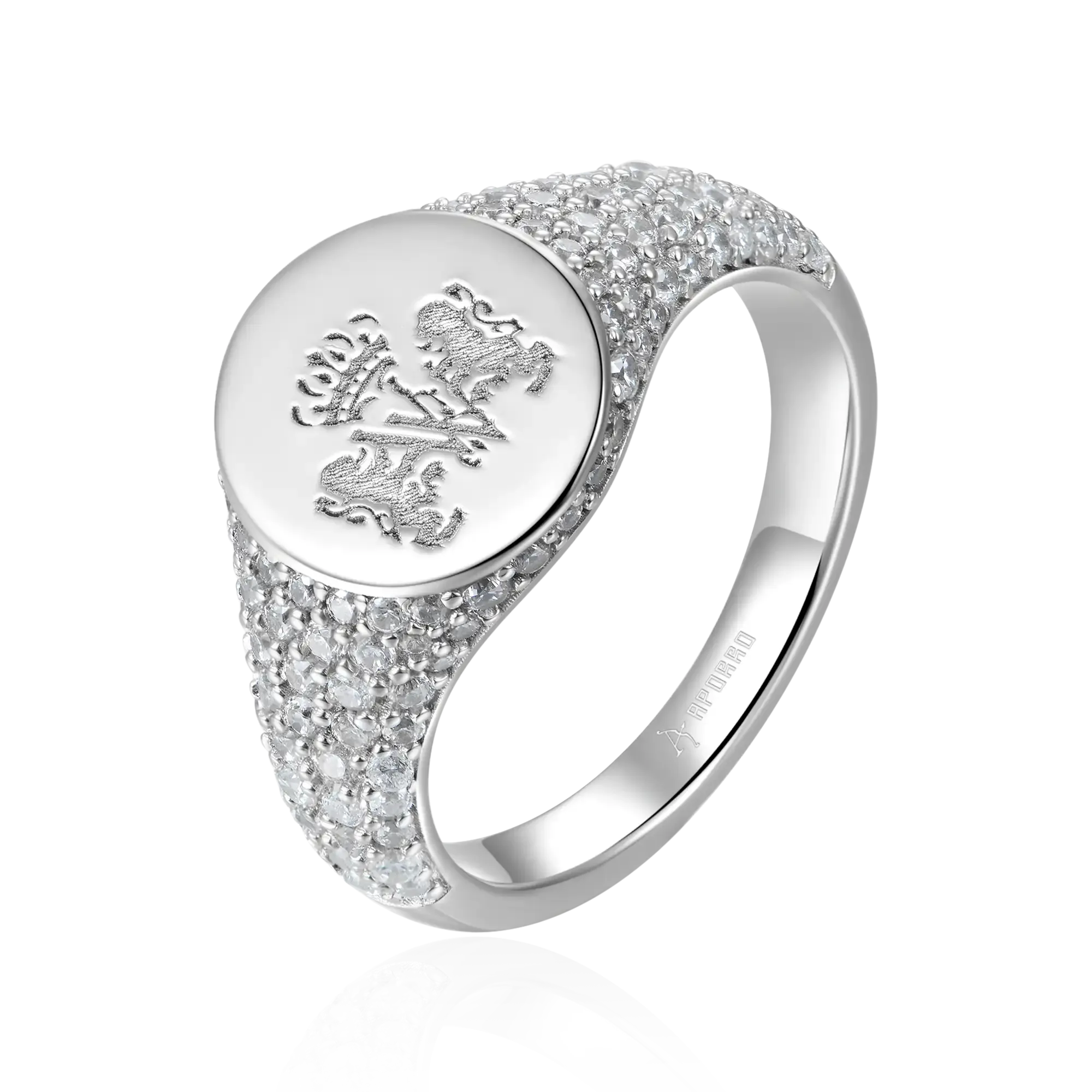 Custom Iced Signet Ring - Pattern