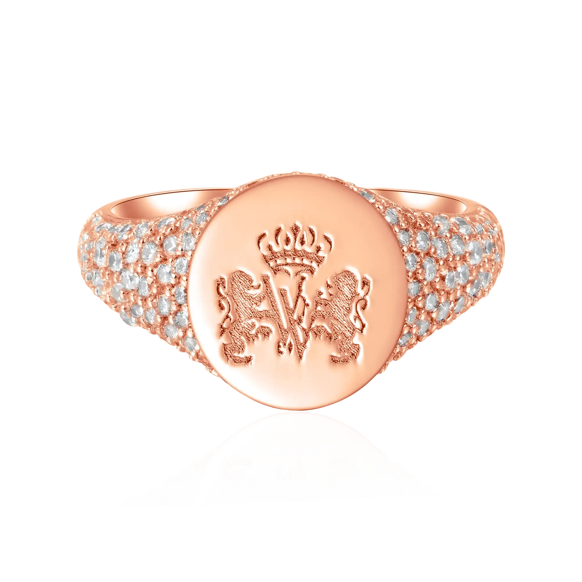Custom Iced Signet Ring - Pattern