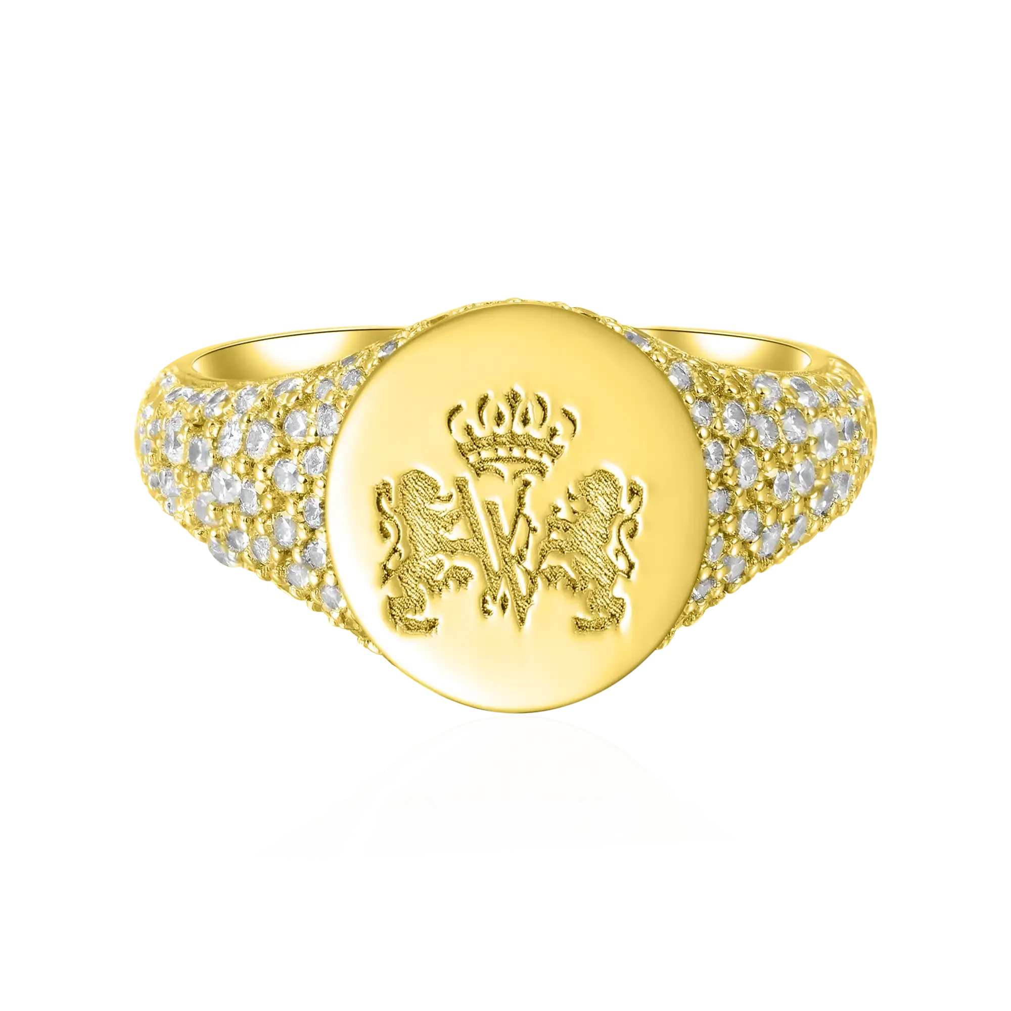 Custom Iced Signet Ring - Pattern