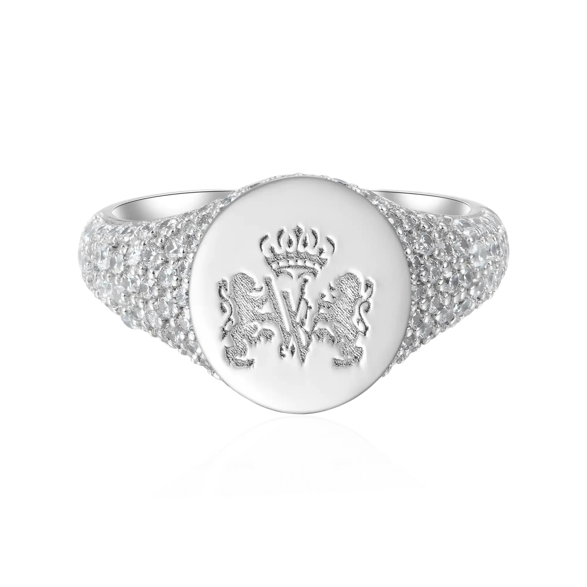 Custom Iced Signet Ring - Pattern