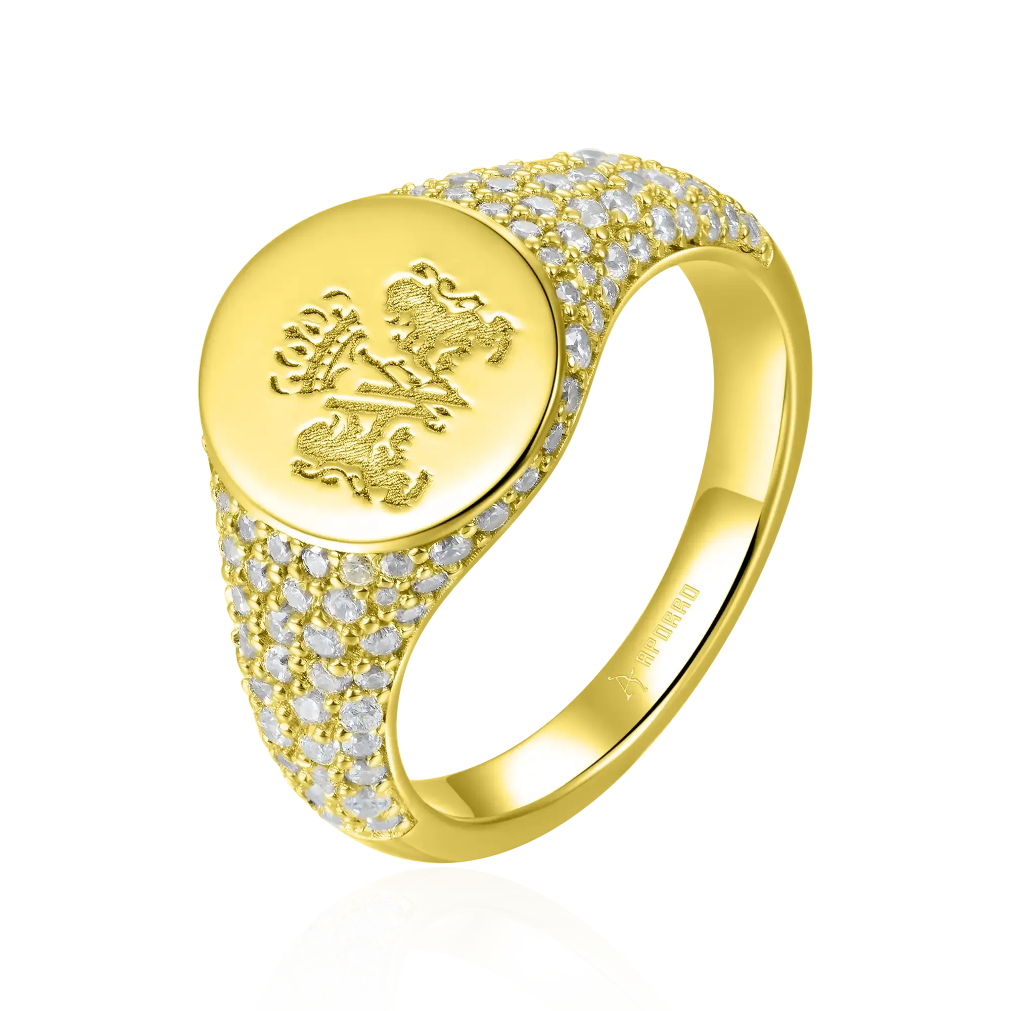 Custom Iced Signet Ring - Pattern