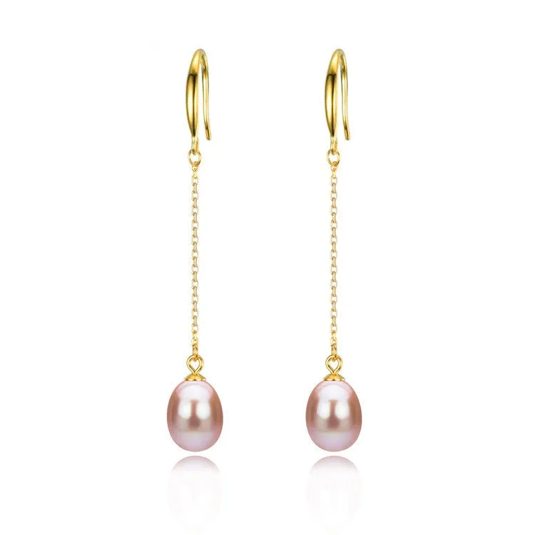 Dangling Freshwater Pearl Earrings