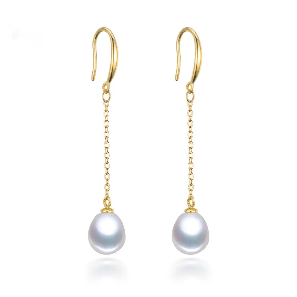 Dangling Freshwater Pearl Earrings