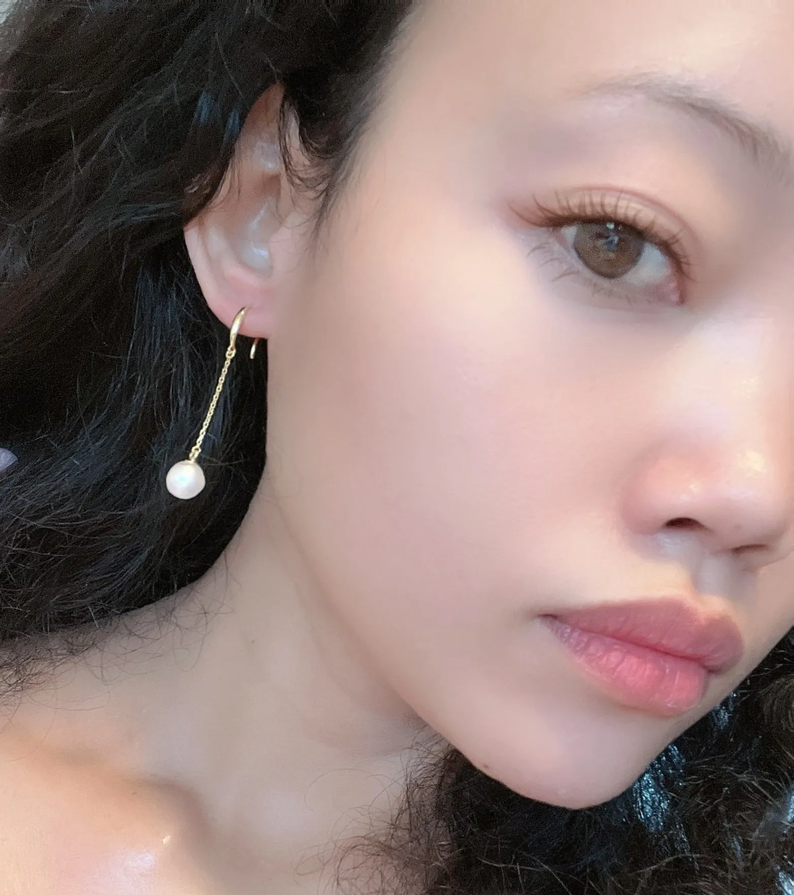 Dangling Freshwater Pearl Earrings