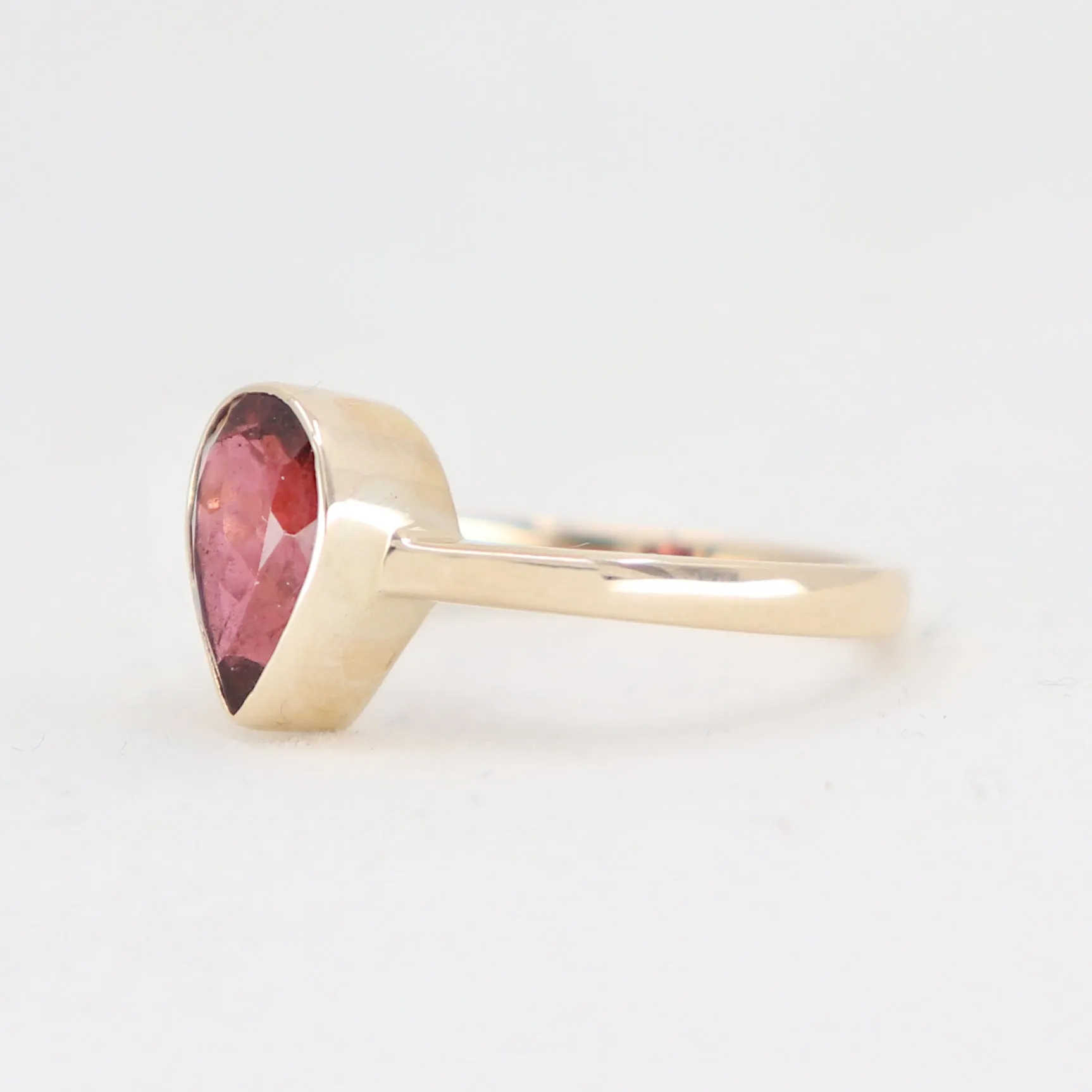 Dark Raspberry Tourmaline 9k Yellow Gold