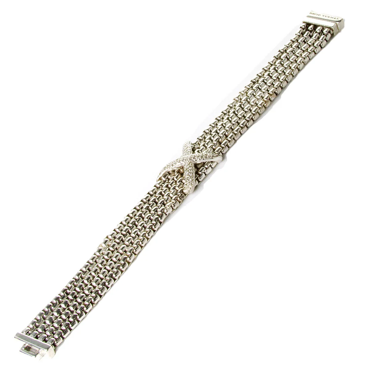 David Yurman 4 Row Diamond X Bracelet