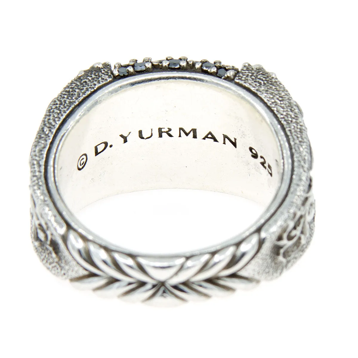 David Yurman Black Diamond Griffin Signet Ring