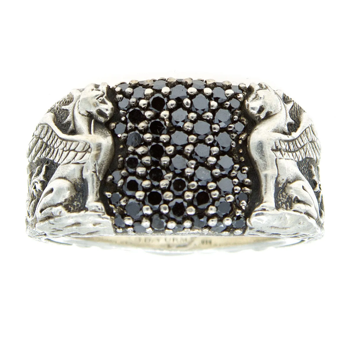David Yurman Black Diamond Griffin Signet Ring