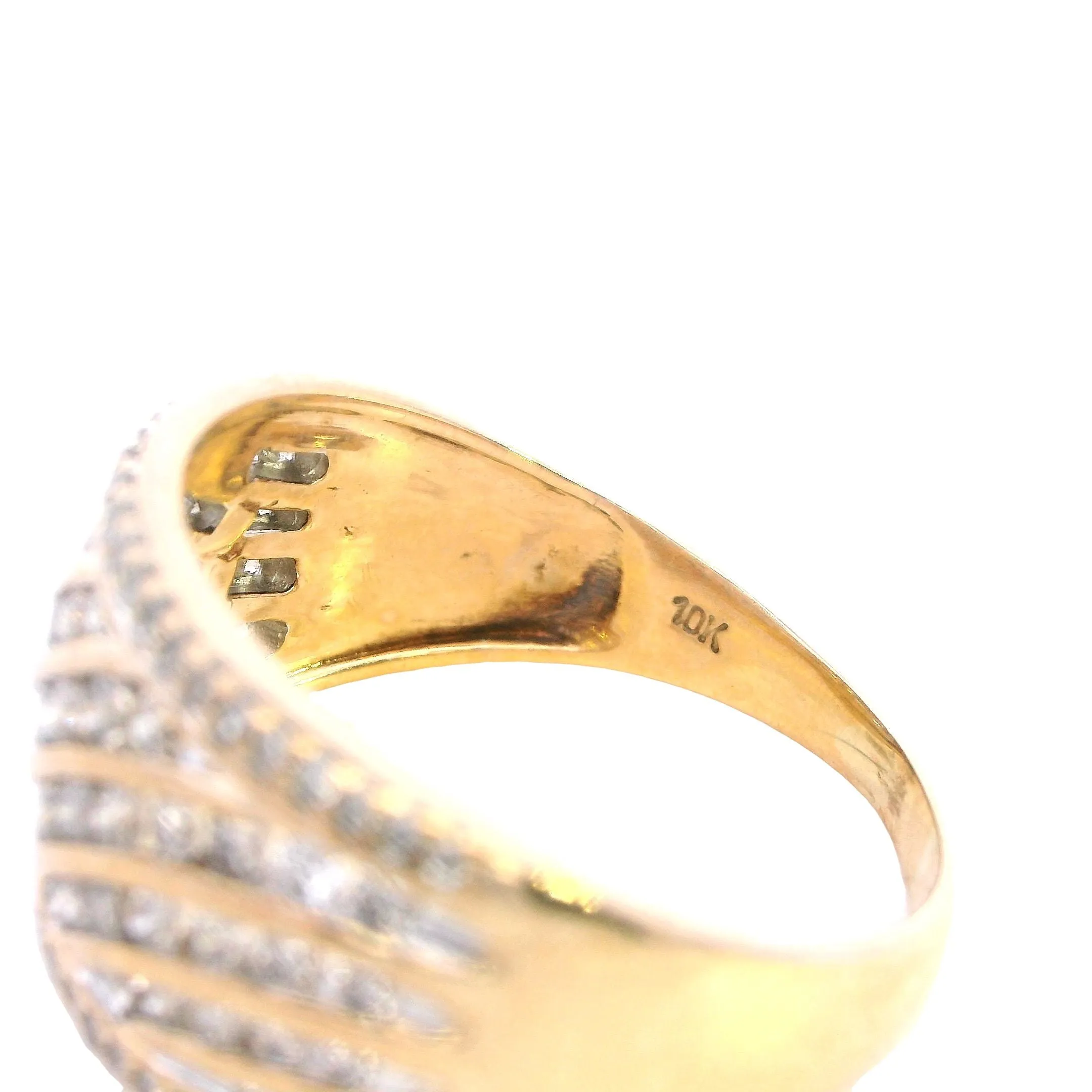 Dazzling 10ct Yellow Gold Channel-Set Diamond Ring