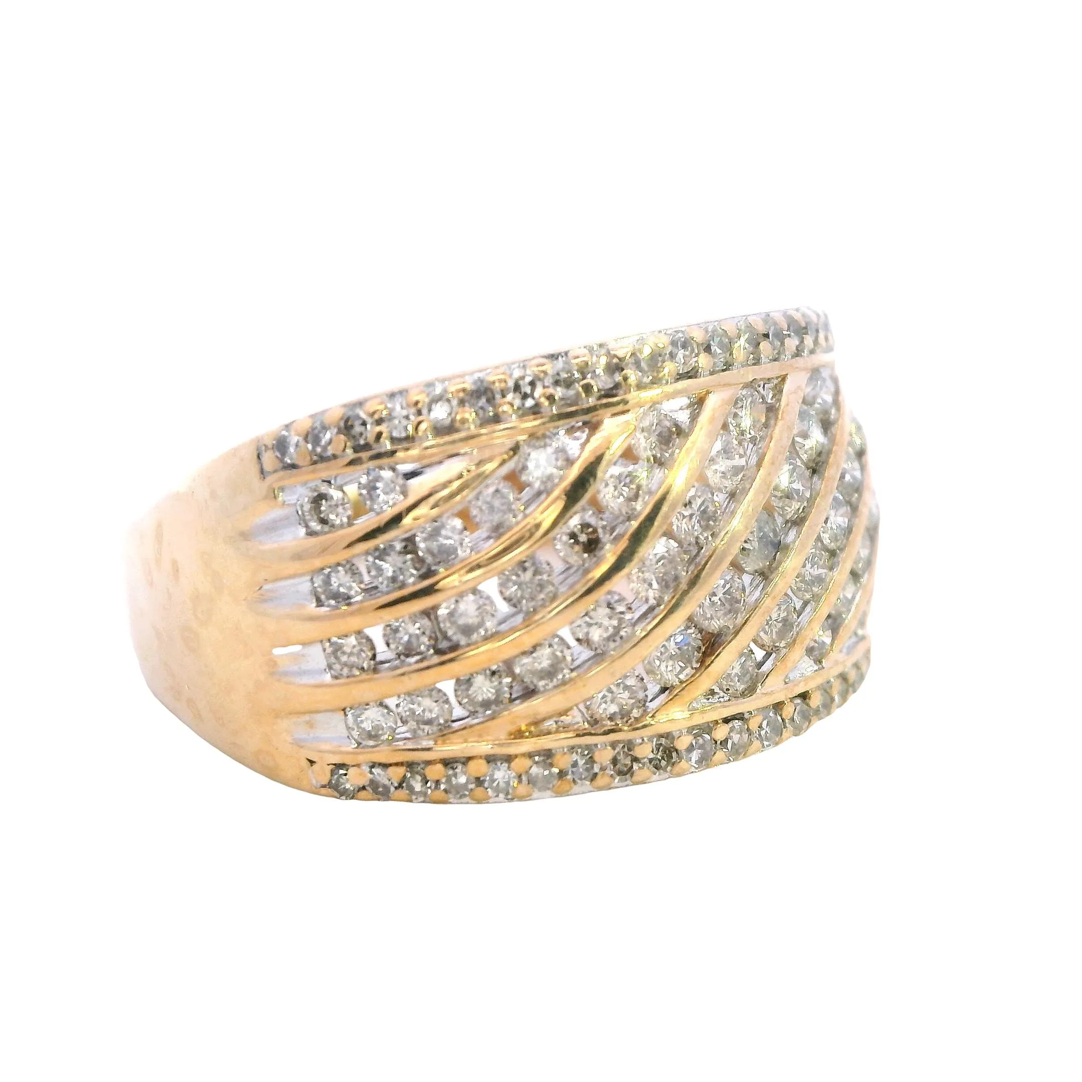 Dazzling 10ct Yellow Gold Channel-Set Diamond Ring