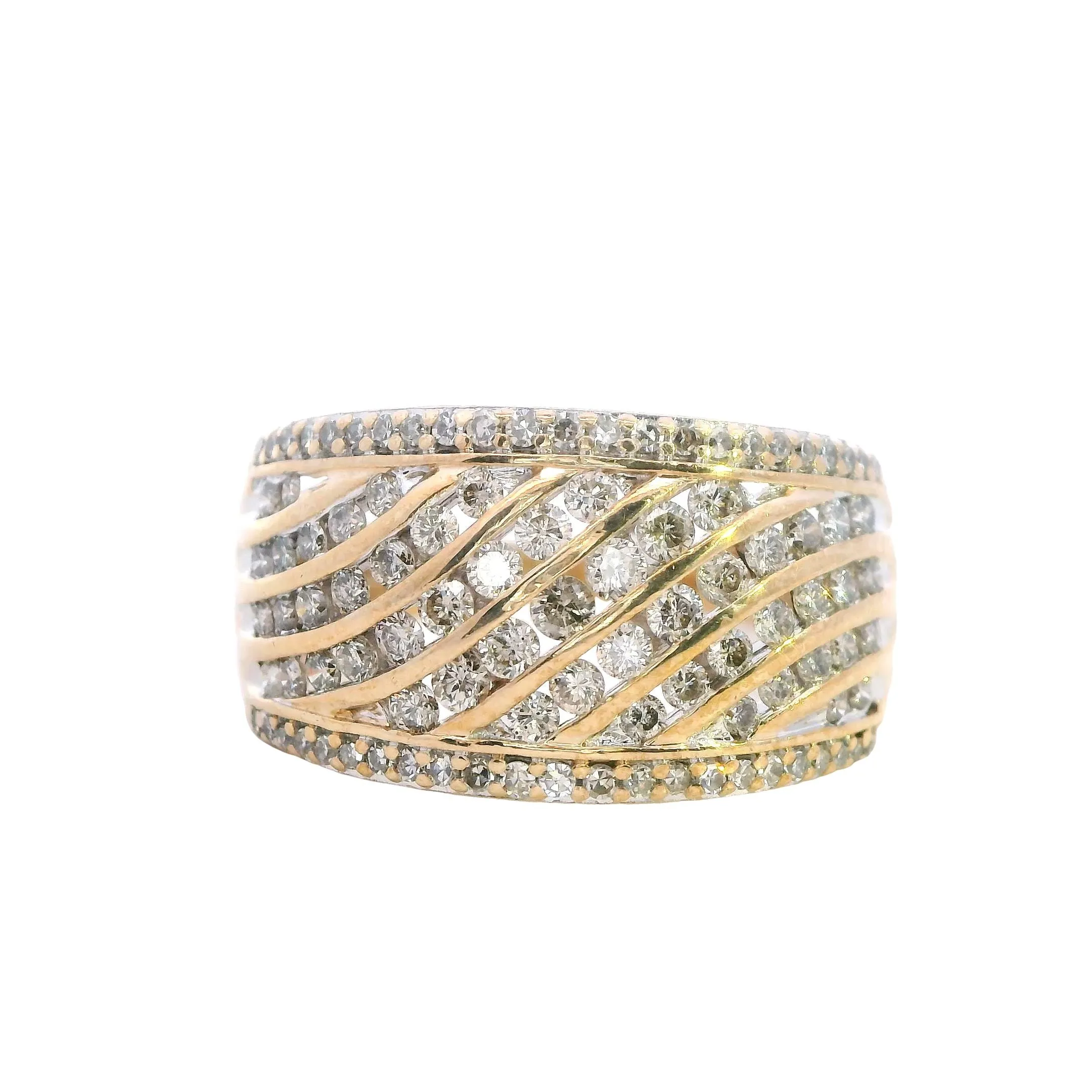 Dazzling 10ct Yellow Gold Channel-Set Diamond Ring