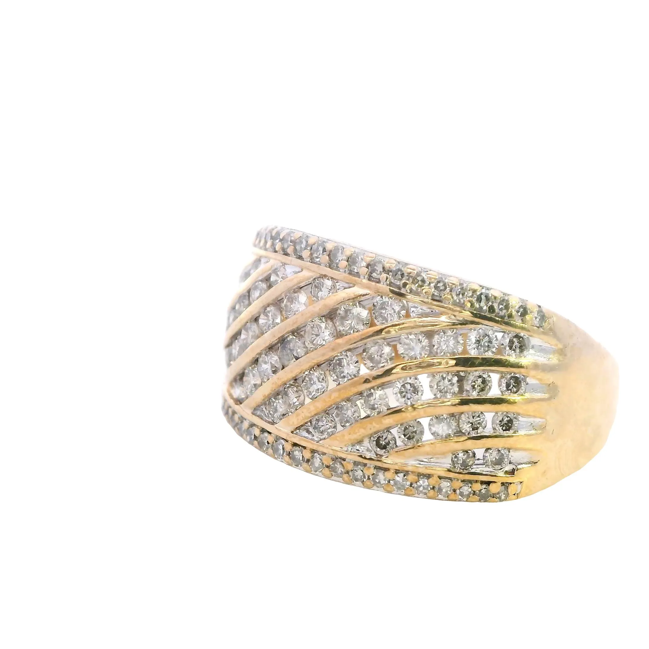 Dazzling 10ct Yellow Gold Channel-Set Diamond Ring