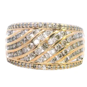 Dazzling 10ct Yellow Gold Channel-Set Diamond Ring