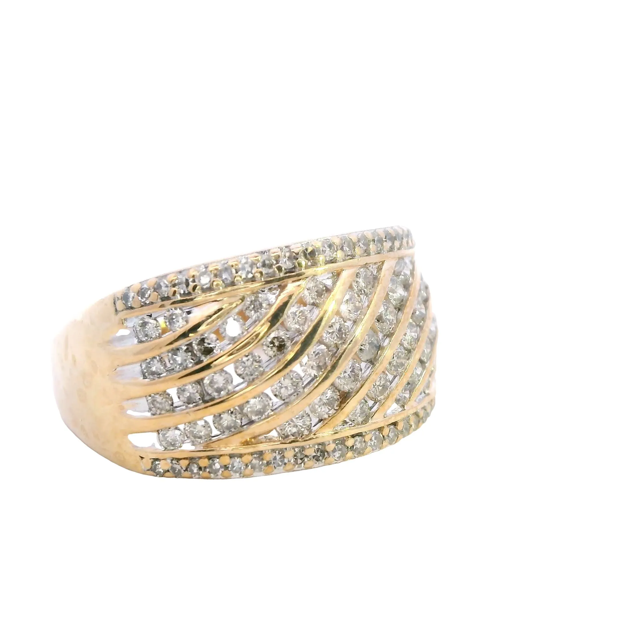 Dazzling 10ct Yellow Gold Channel-Set Diamond Ring