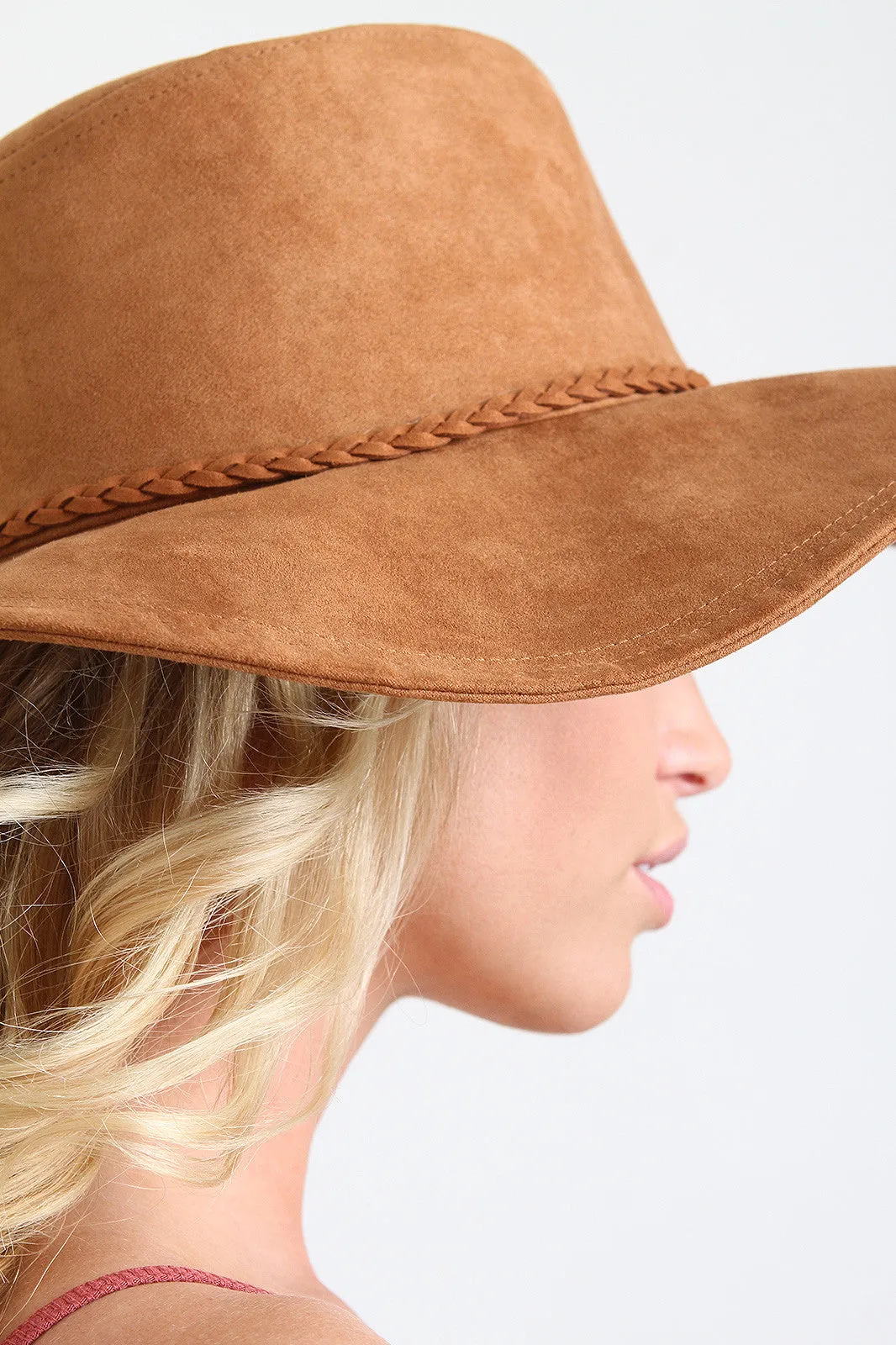 Decor Braided Trim Tassel Floppy Hat