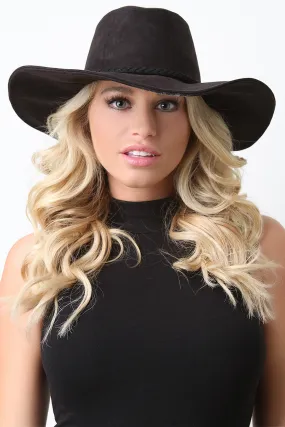Decor Braided Trim Tassel Floppy Hat