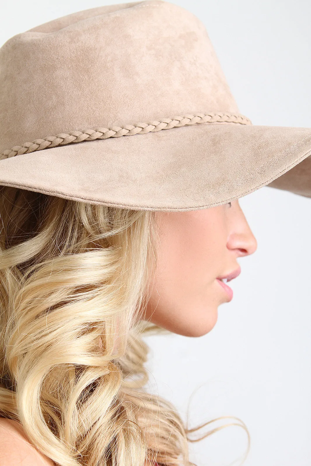 Decor Braided Trim Tassel Floppy Hat
