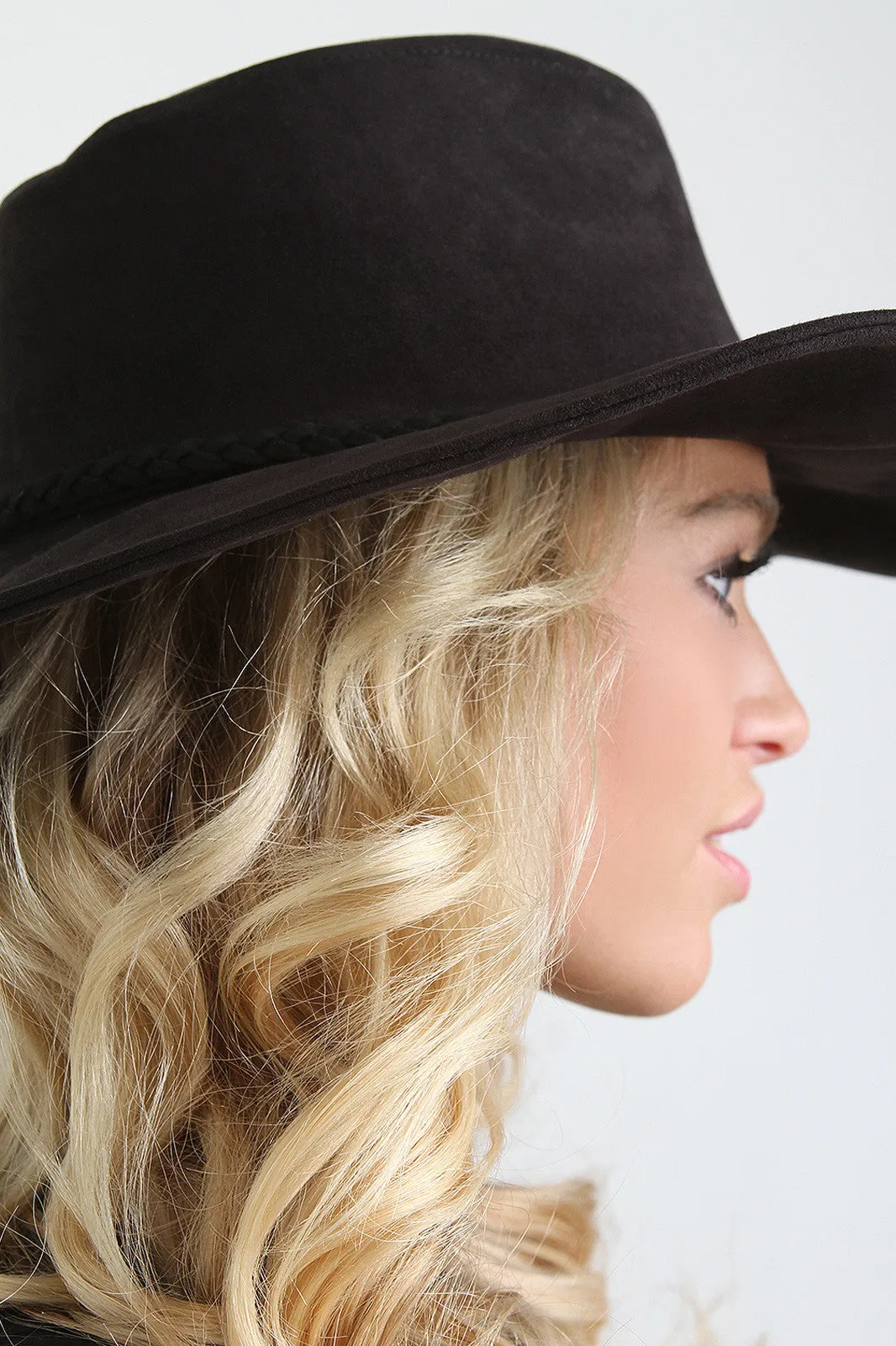Decor Braided Trim Tassel Floppy Hat