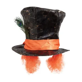 Deluxe Mad Hattter Top Hat with Hair Adults Book Week Fancy Dress Party Hat