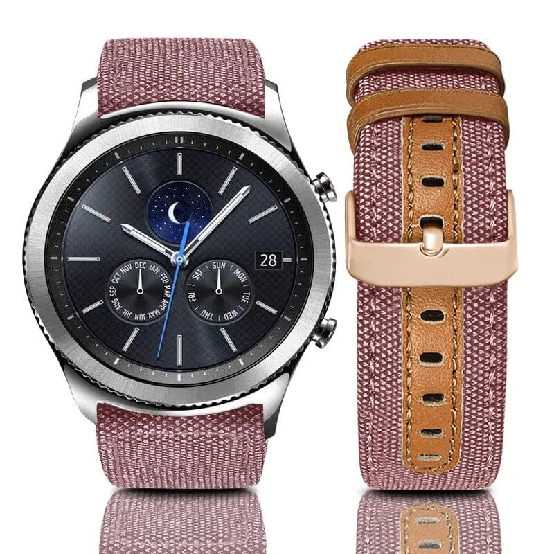 Denim & Leather Watch Straps Compatible with the Kogan Active  II Smart Watch