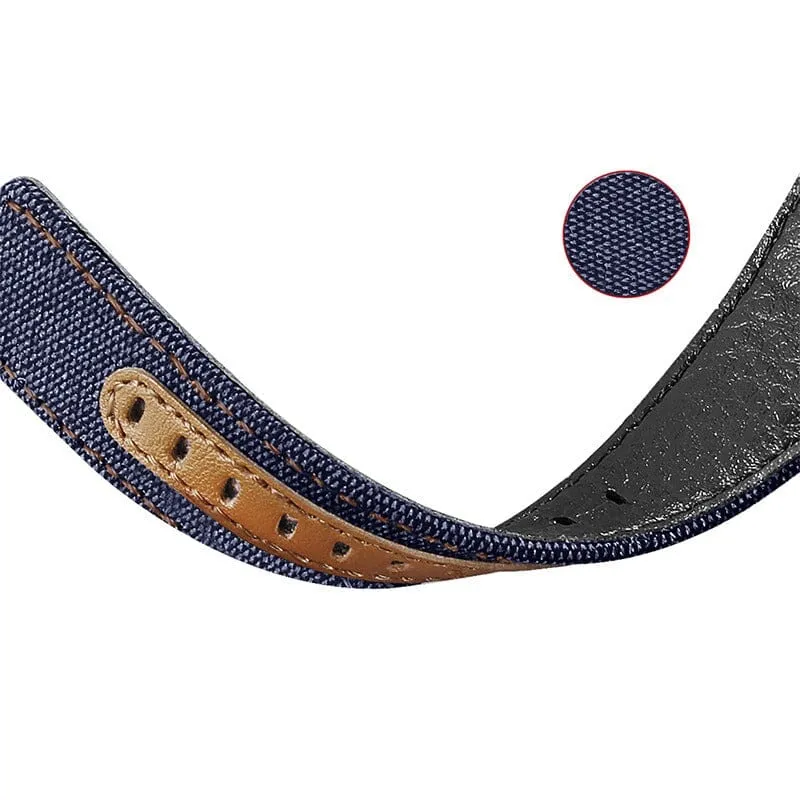 Denim & Leather Watch Straps Compatible with the Kogan Active  II Smart Watch