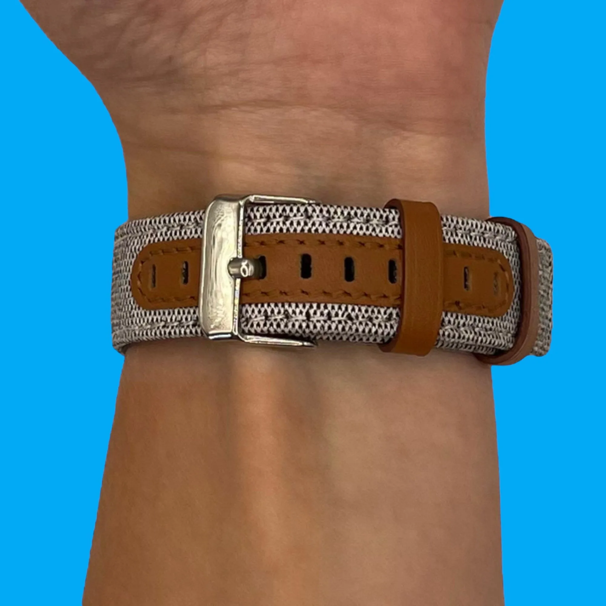 Denim & Leather Watch Straps Compatible with the Kogan Active  II Smart Watch
