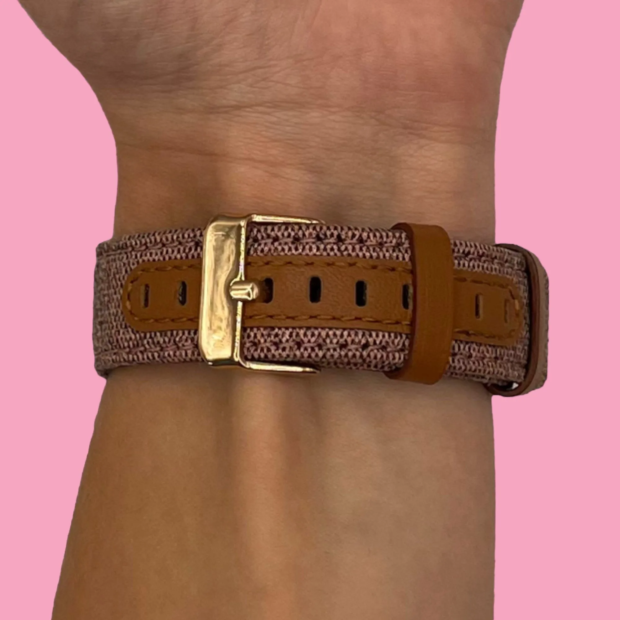 Denim & Leather Watch Straps Compatible with the Kogan Active  II Smart Watch