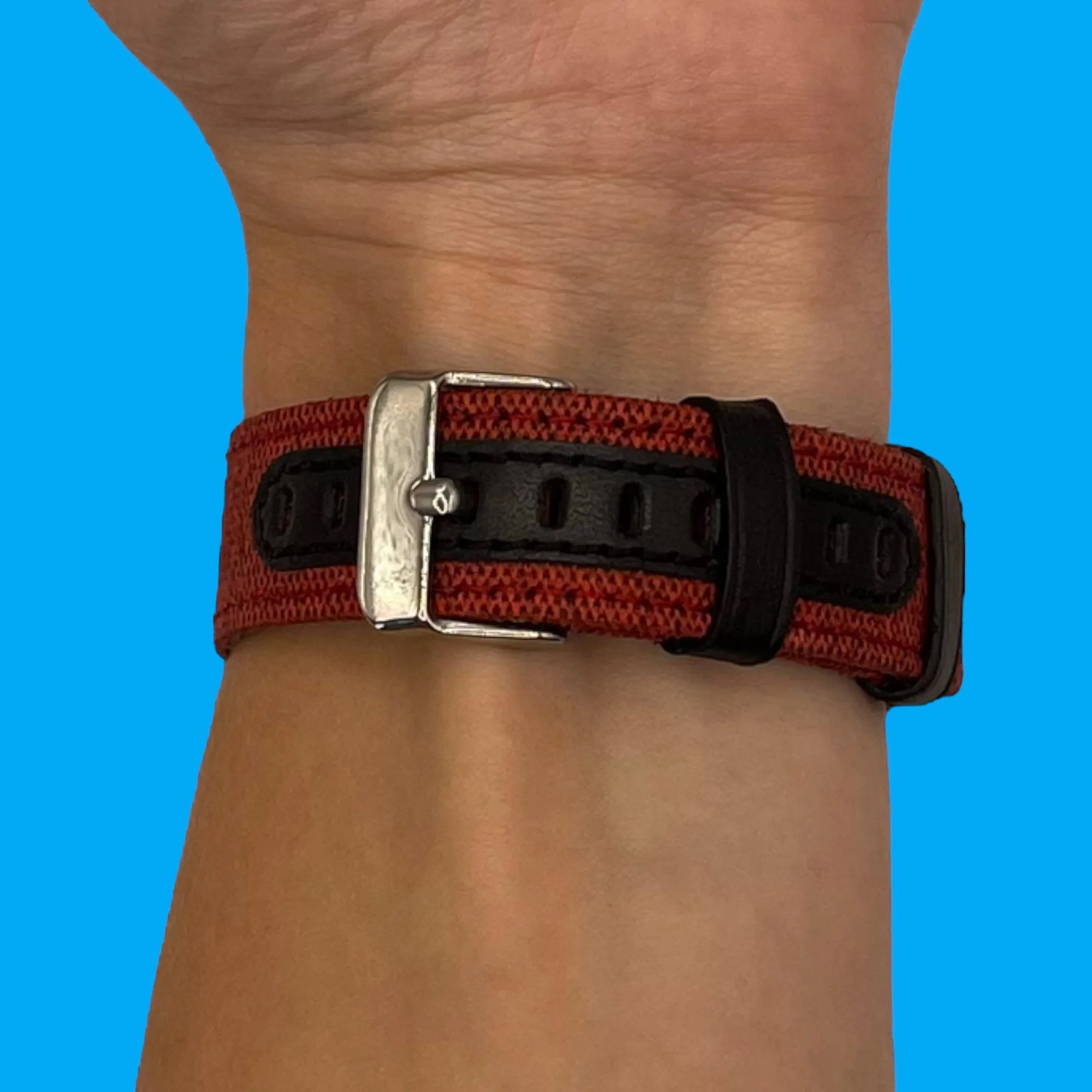 Denim & Leather Watch Straps Compatible with the Kogan Active  II Smart Watch