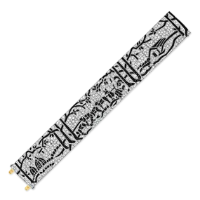 Diamond & Onyx Mural Design Bracelet