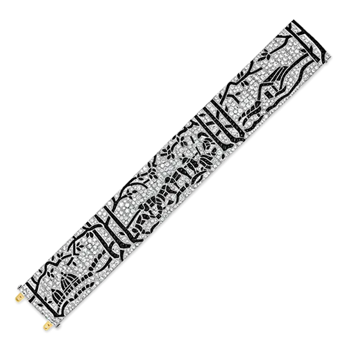 Diamond & Onyx Mural Design Bracelet