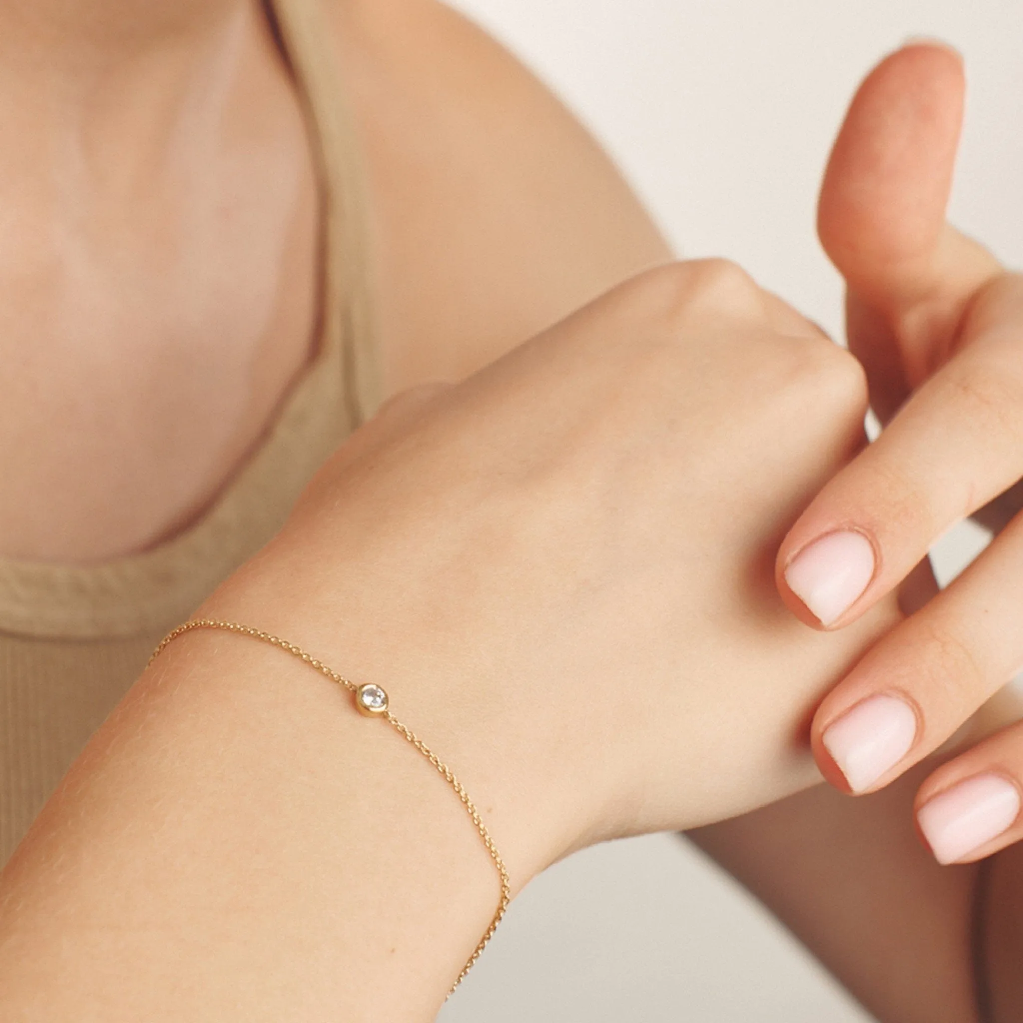 Diamond Bezel Bracelet - 14K Yellow Gold