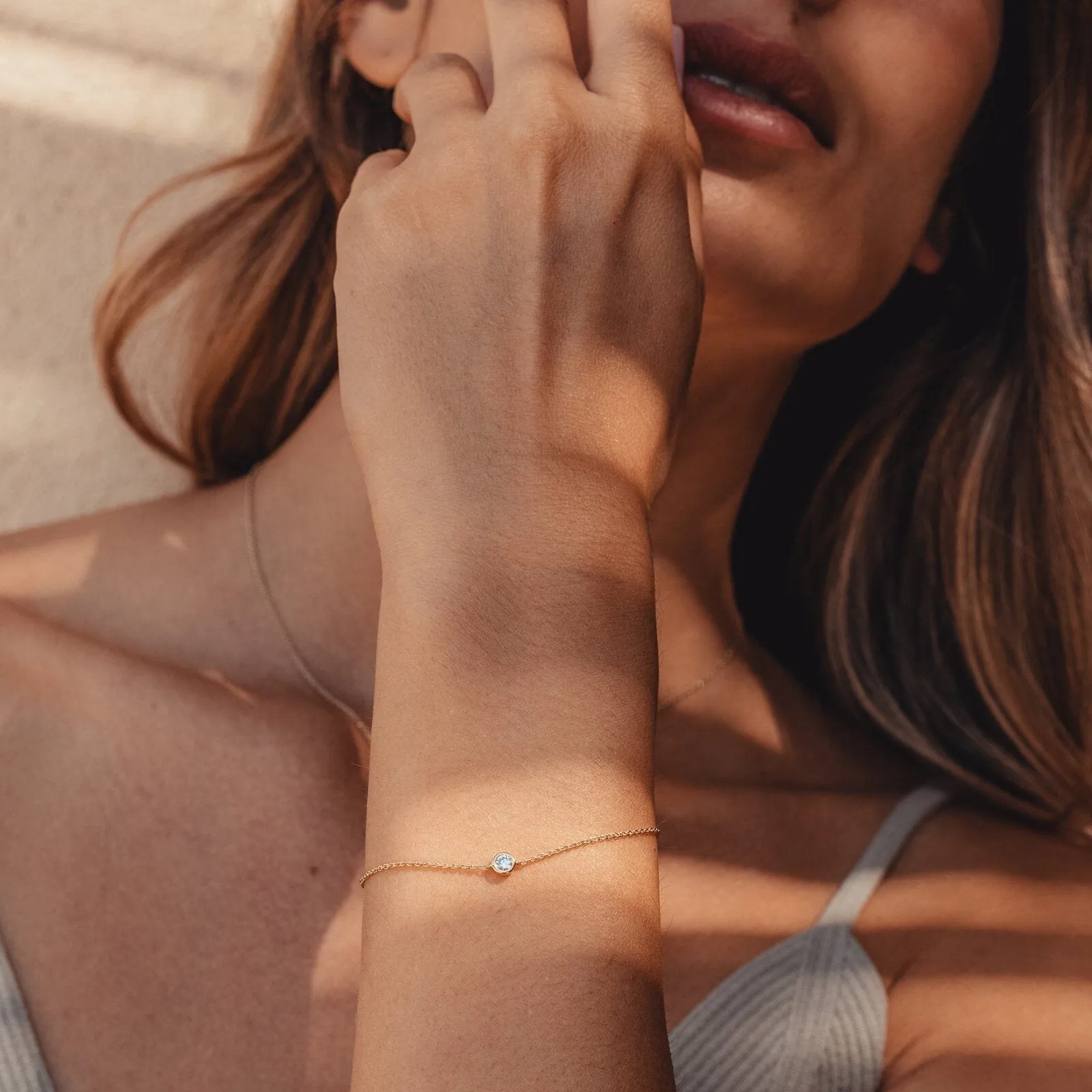 Diamond Bezel Bracelet - 14K Yellow Gold