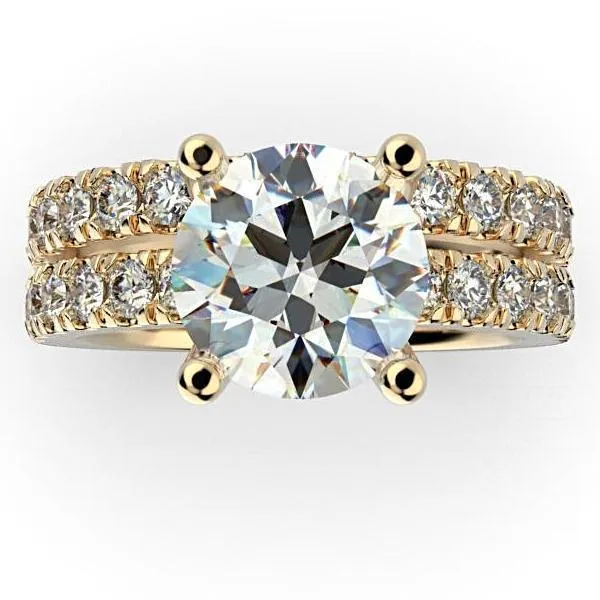 Diamond Bridal Set 0.96 ctw 18K White Gold Eternity Band and Engagement Ring