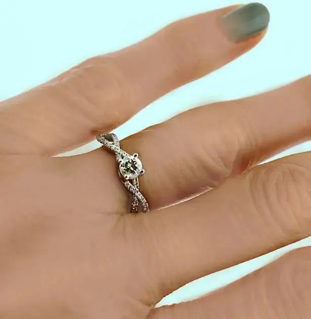 Diamond Engagement Ring Split Shank Waves