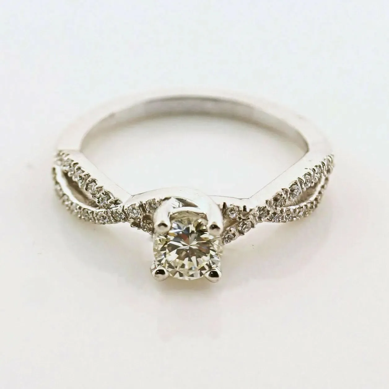 Diamond Engagement Ring Split Shank Waves