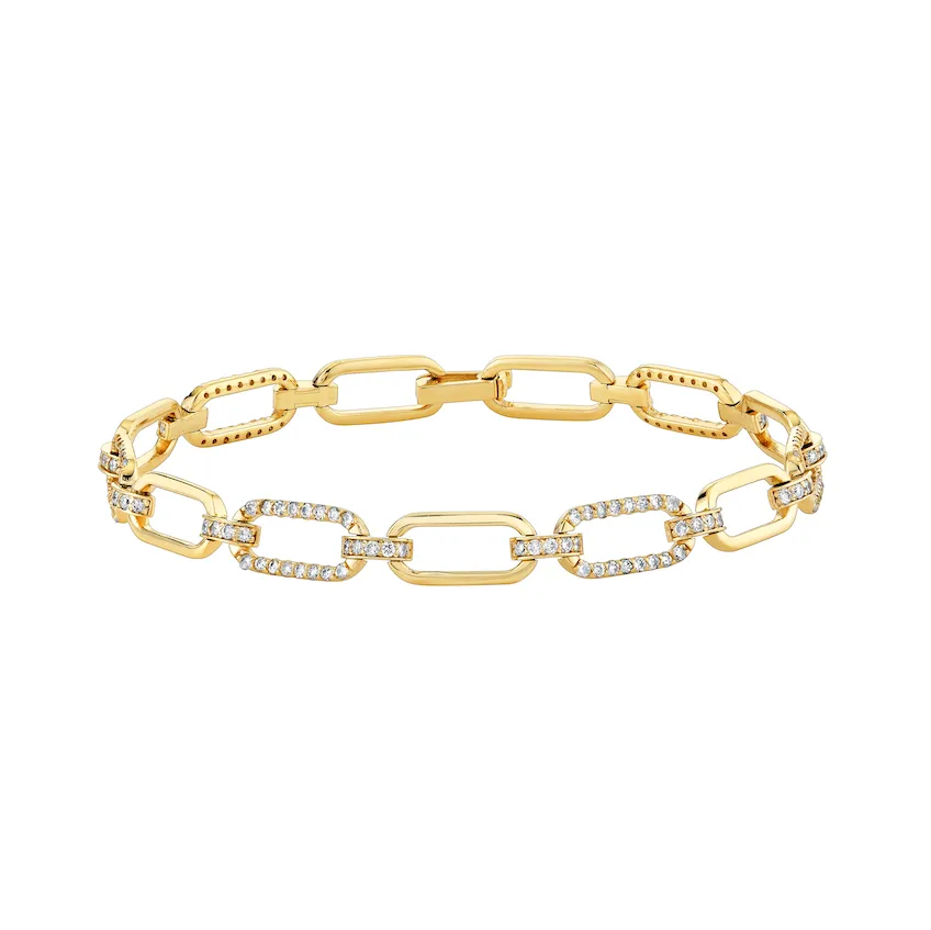 Diamond Paperclip Bracelet