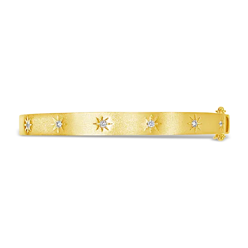 Diamond Stars Bangle Bracelet