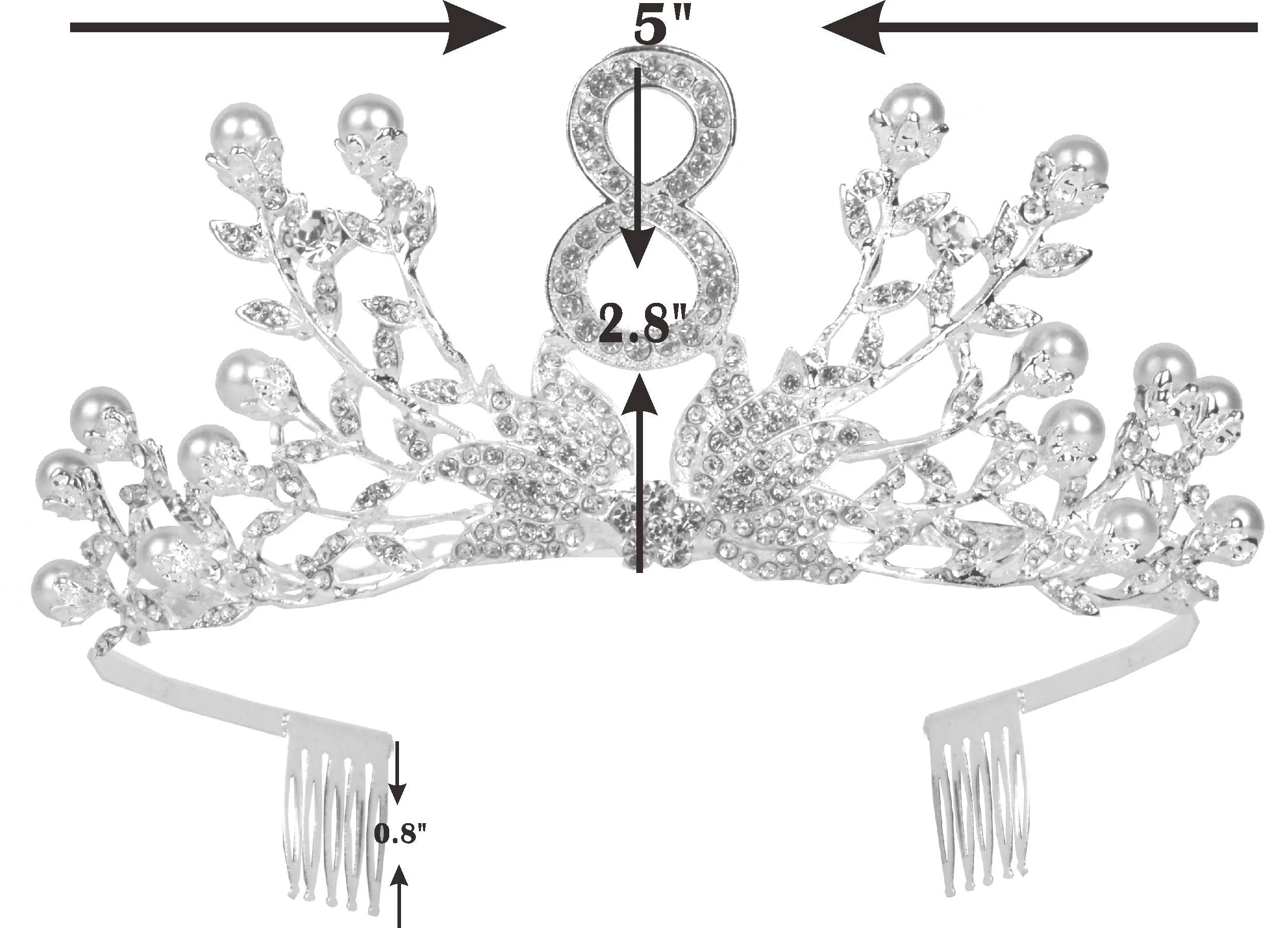 DoraDreamDeko 8th Birthday Gifts for Girls, 8th Birthday Tiara and Sash, 8 Fabulous Sash