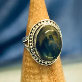 Dotted Labradorite Ring (925) Sterling Silver