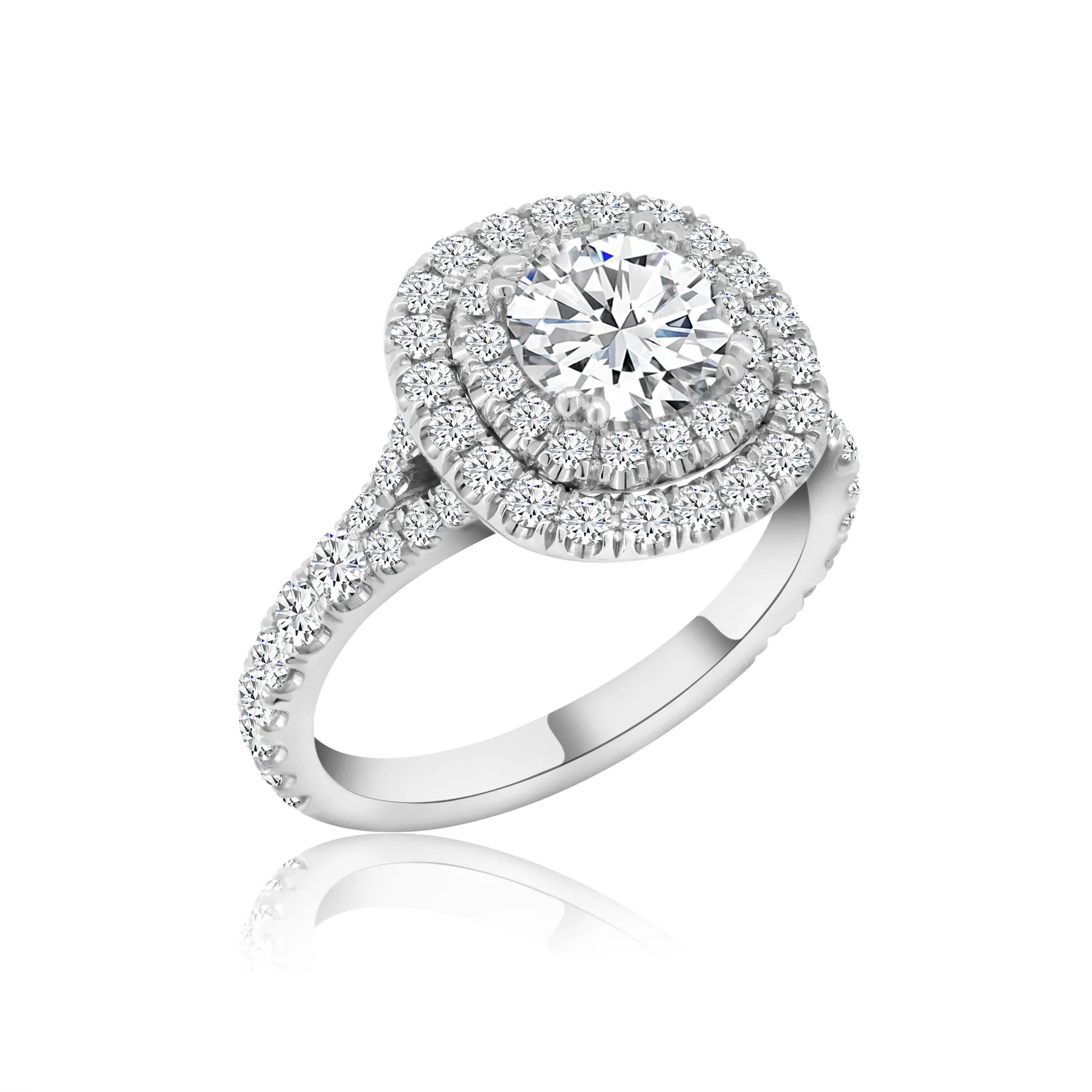 Double Halo Diamond Engagement Ring