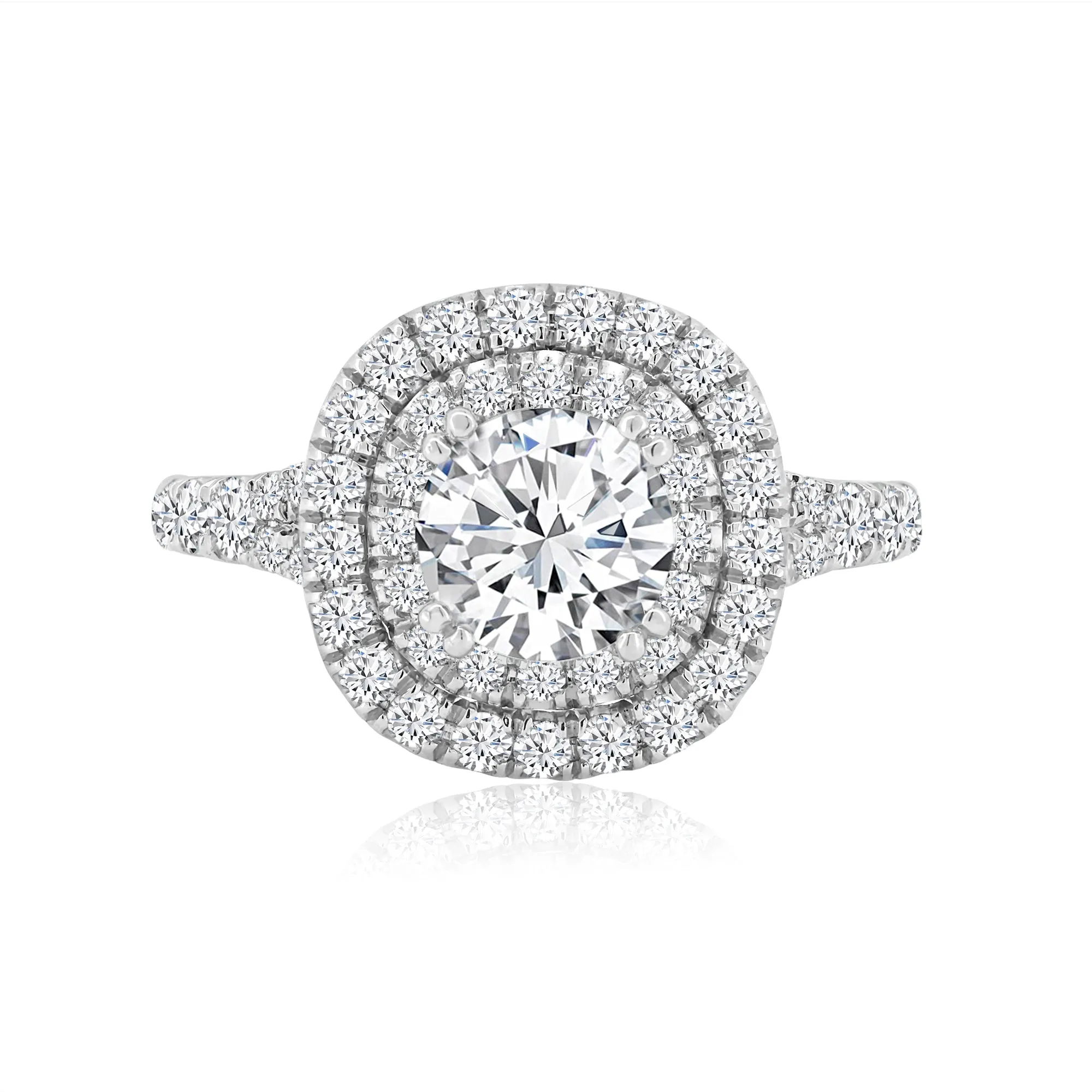 Double Halo Diamond Engagement Ring