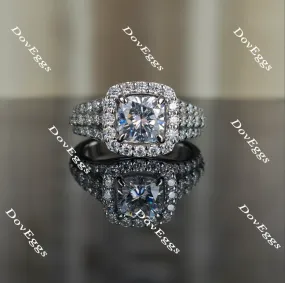 doveggs cushion halo moissanite engagement ring(engagement ring only)