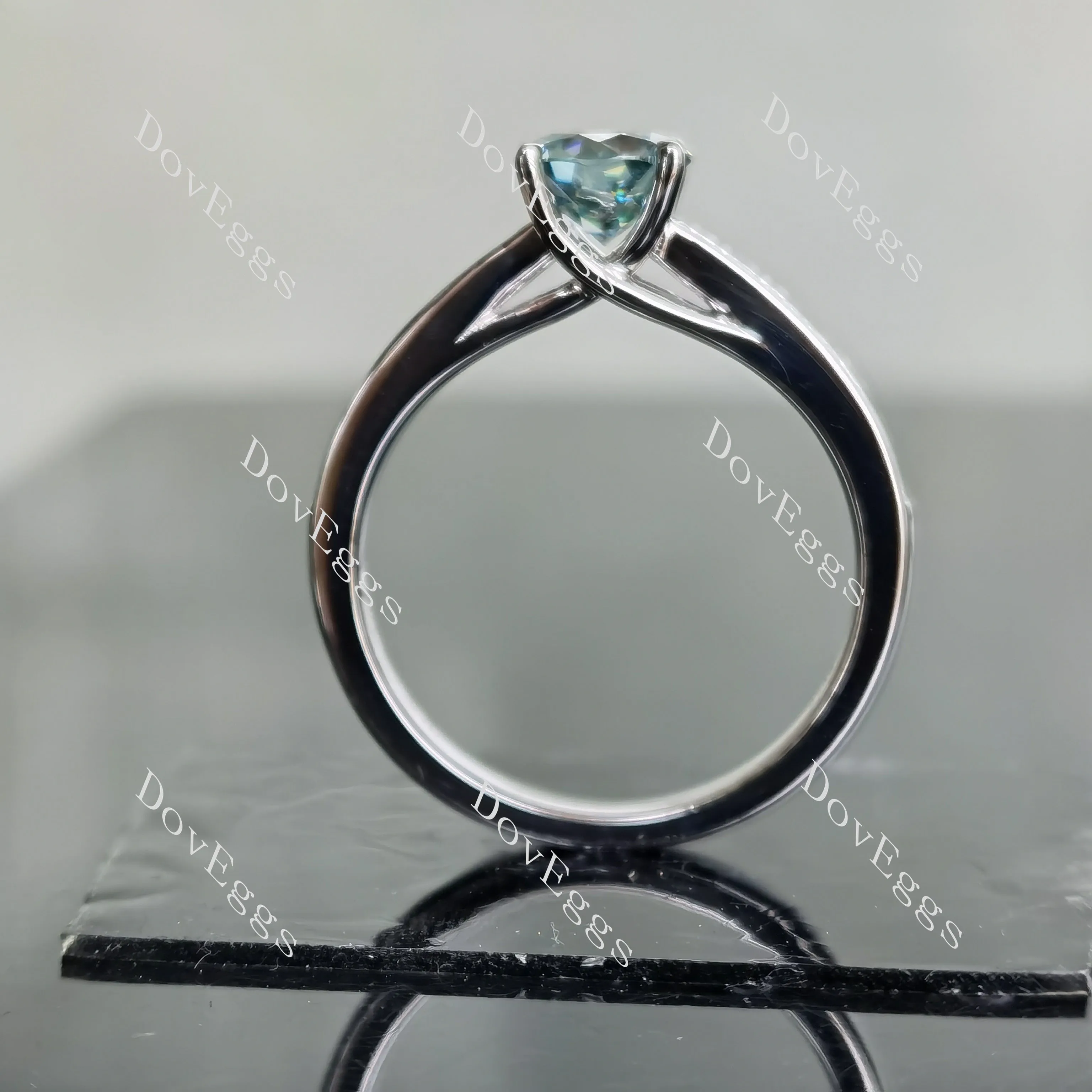 doveggs round pave colored moissanite ring