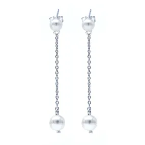 Drop Freshwater Pearl Stud Earrings Sterling Silver