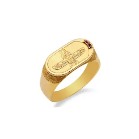 Egyptian Scarab Signet Ring   Rubies