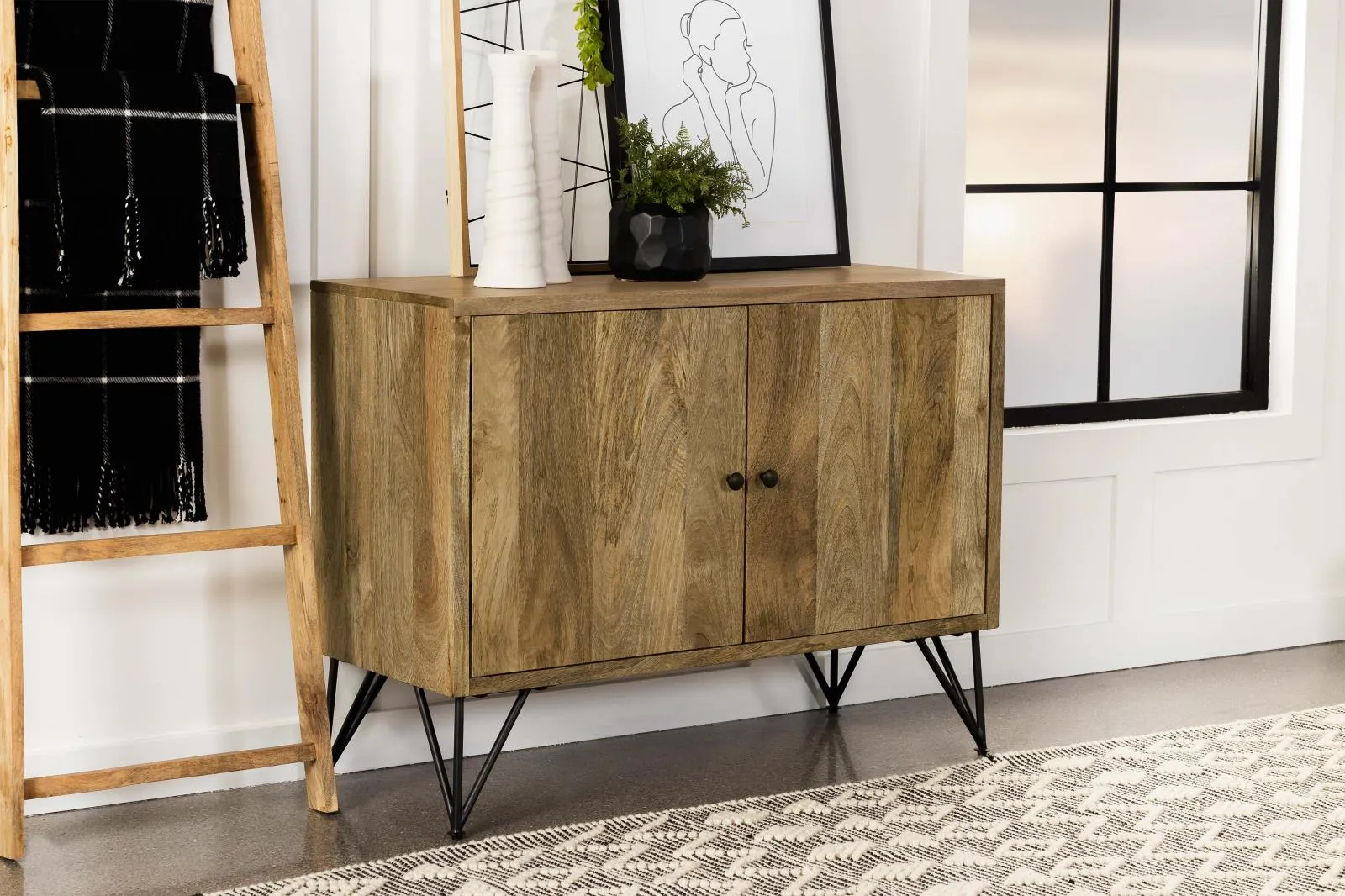 Eileen Natural Rectangular 2-Door Accent Cabinet