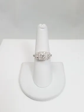 Elegant 1ctw Diamond 14k White Gold Engagement Ring